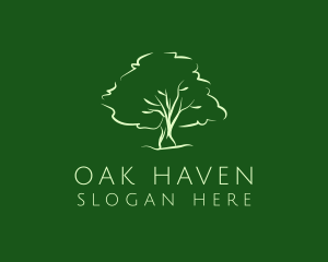 Green Oak Tree Nature logo design