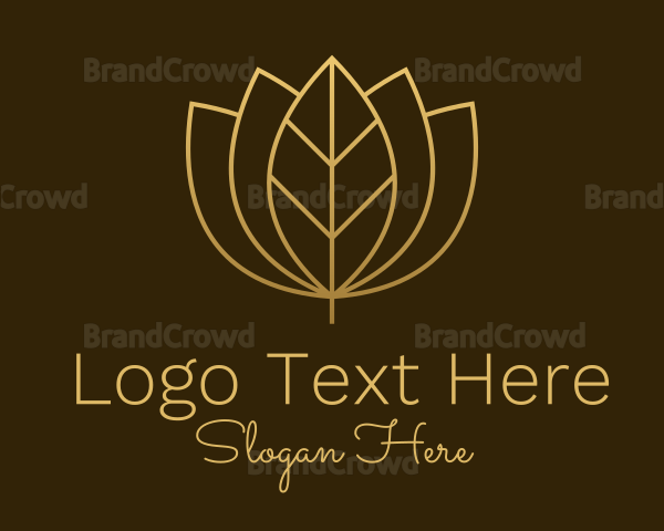 Golden Leaf Lotus Logo
