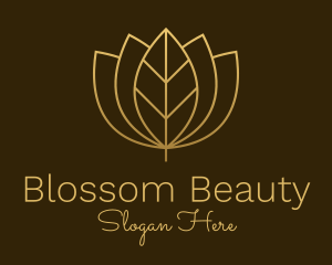 Blossom - Golden Leaf Lotus logo design
