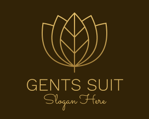 Golden Leaf Lotus logo design