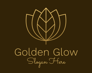 Golden Leaf Lotus logo design