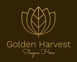 Golden - Golden Leaf Lotus logo design