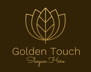 Golden Leaf Lotus logo design