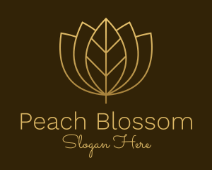 Golden Leaf Lotus logo design