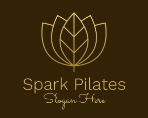 Golden Leaf Lotus logo design