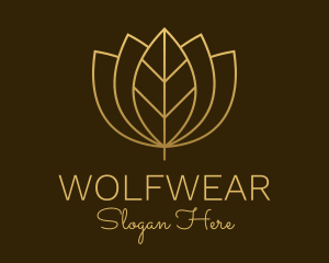 Ornament - Golden Leaf Lotus logo design