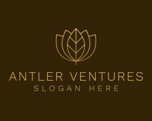 Golden Leaf Lotus logo design