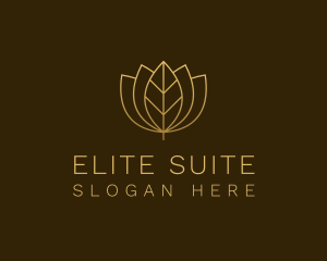 Golden Leaf Lotus logo design