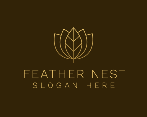 Golden Leaf Lotus logo design