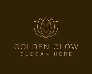 Golden Leaf Lotus logo design