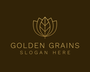 Golden Leaf Lotus logo design