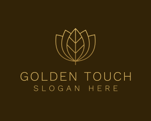 Golden Leaf Lotus logo design