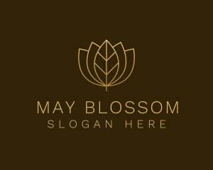 Golden Leaf Lotus logo design