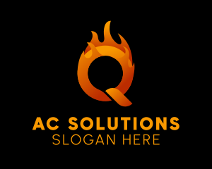 Heating Letter Q logo design