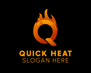 Heating Letter Q logo design