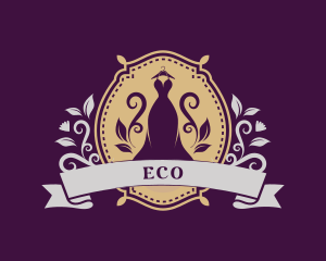 Couture - Luxury Floral Gown Dress logo design