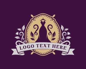 Fitting - Luxury Floral Gown Dress logo design