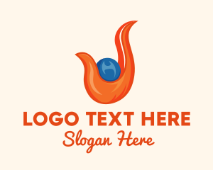 Fire - Water Fire Heating logo design
