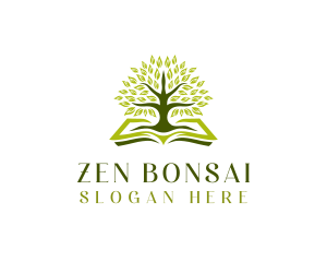 Bonsai - Tree Education Book logo design