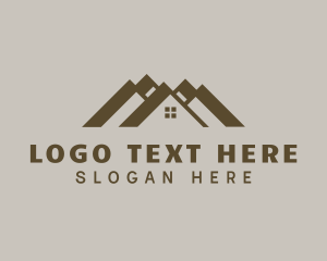Town House - Brown House Roofing logo design