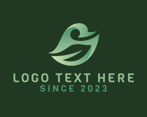 Negative Space - Gardening Leaf Letter S logo design
