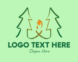 Camping - Pine Tree Forest Camp logo design