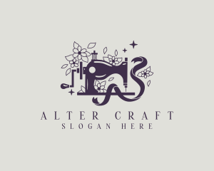 Sewing Floral Ribbon logo design