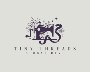 Sewing Floral Ribbon logo design