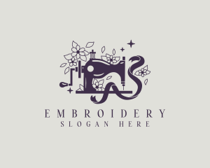 Sewing Floral Ribbon logo design