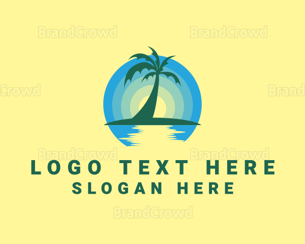 Ocean Sunset Palm Logo