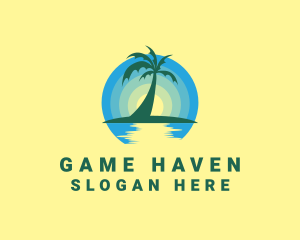 Ocean Sunset Palm Logo