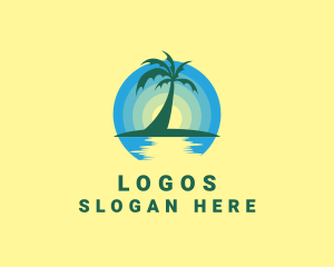 Ocean Sunset Palm Logo