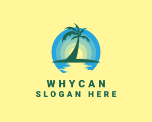Ocean Sunset Palm Logo