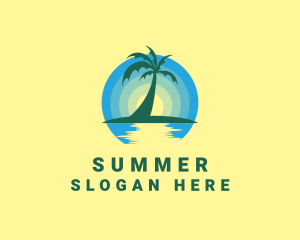 Ocean Sunset Palm logo design