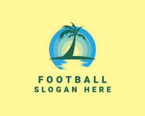 Island - Ocean Sunset Palm logo design