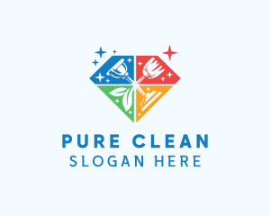 Sparkling Cleaning Tools logo design