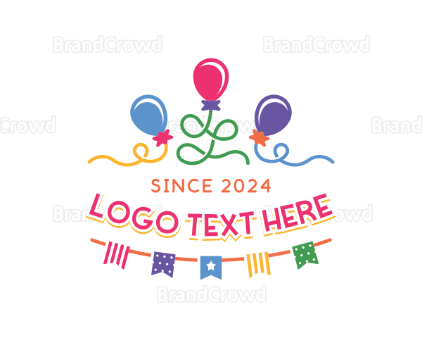 Balloon Party Celebration Logo