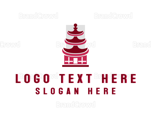 Pagoda Structure Architecture Logo