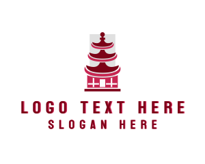 Tourist - Pagoda Structure Architecture logo design