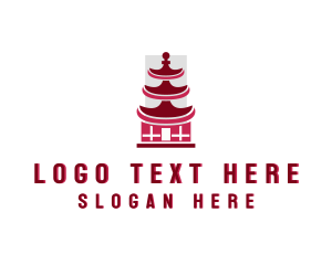 Pagoda Structure Architecture Logo