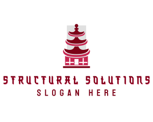 Pagoda Structure Architecture logo design