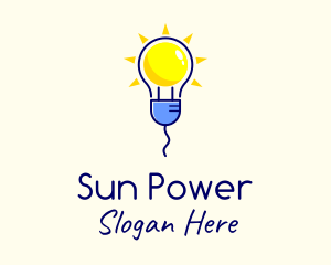 Electric Solar Power Light logo design