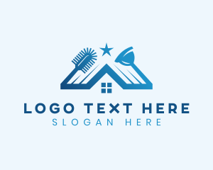 Toilet - Cleaning Plunger Brush logo design