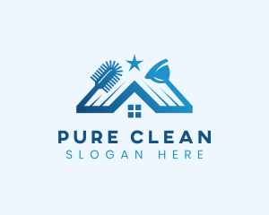 Cleaning Plunger Brush logo design