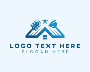 Brush - Cleaning Plunger Brush logo design