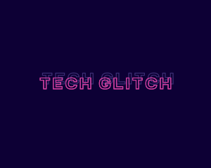 Modern Neon Glitch logo design