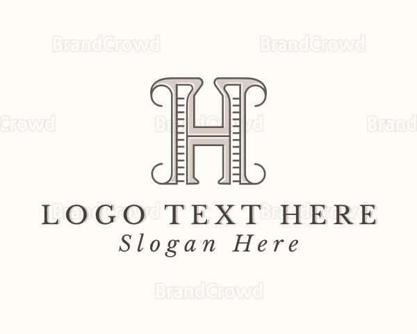 Stylish Hotel Interior Design Letter H Logo