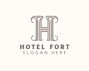 Stylish Hotel Interior Design Letter H logo design