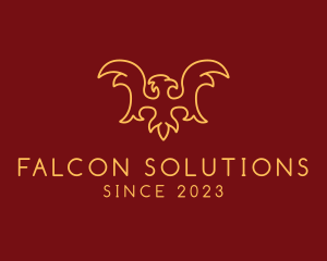 Royal Falcon Outline logo design