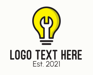 Handy Man - Light Bulb Wrench logo design